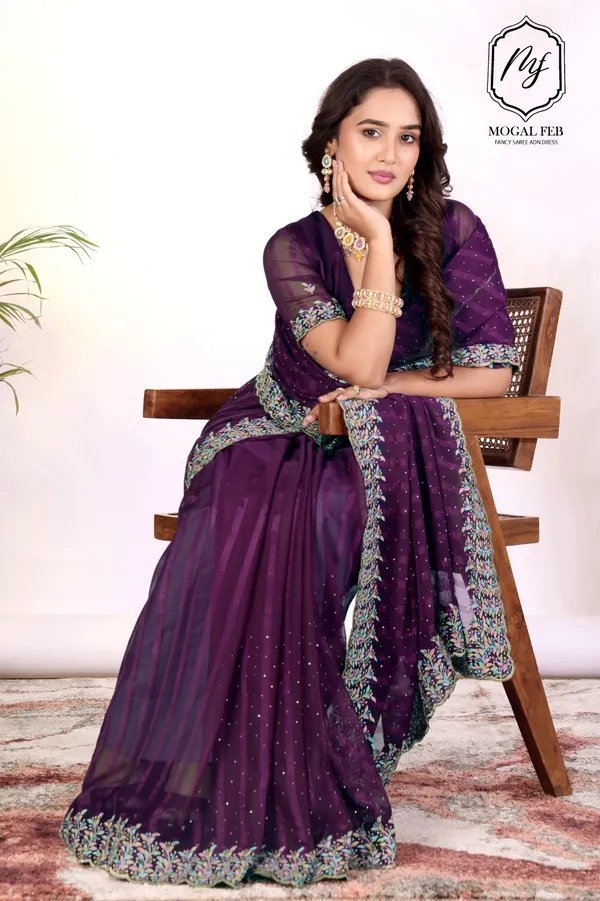 Majestic_Purple_Organza-Silk_Saree_with_Floral_Resham_Border