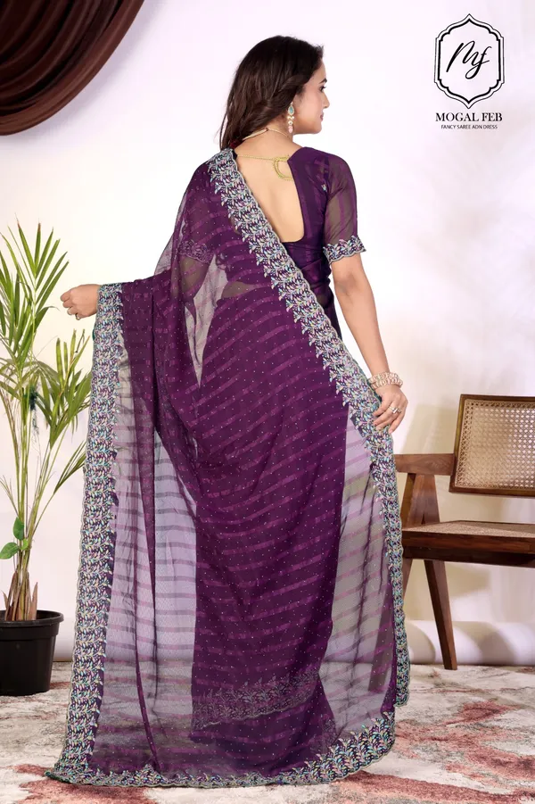 Majestic_Purple_Organza-Silk_Saree_with_Floral_Resham_Border