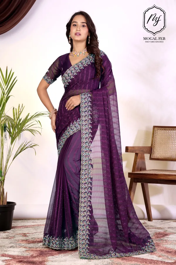 Majestic_Purple_Organza-Silk_Saree_with_Floral_Resham_Border