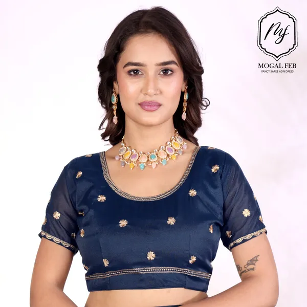 Midnight_Teal_Georgette_Saree_with_Floral_Resham_Border