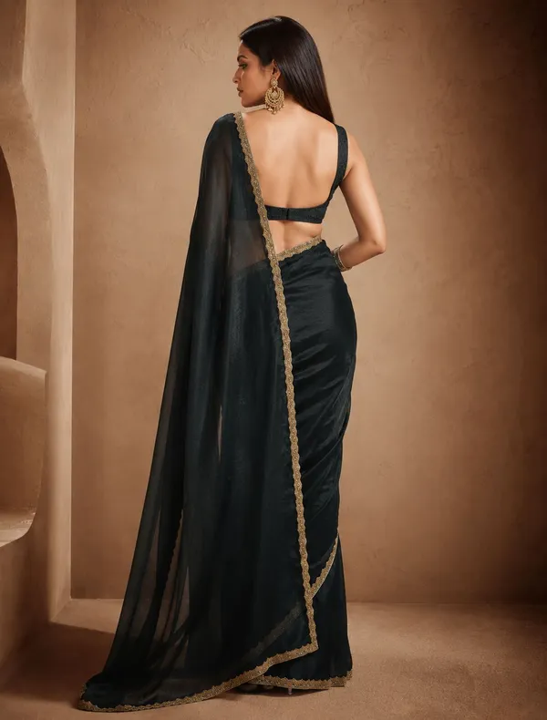 Black_Chiffon_silk_Stylish_Saree_For_Women