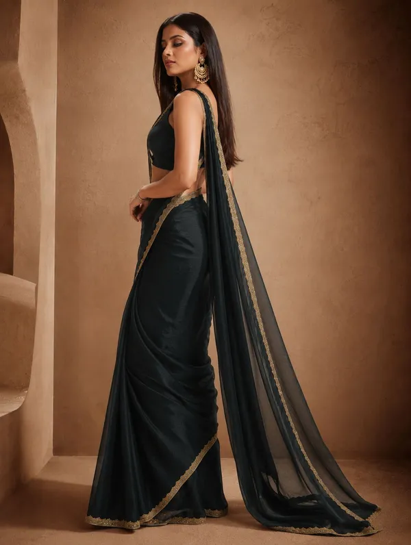 Black_Chiffon_silk_Stylish_Saree_For_Women