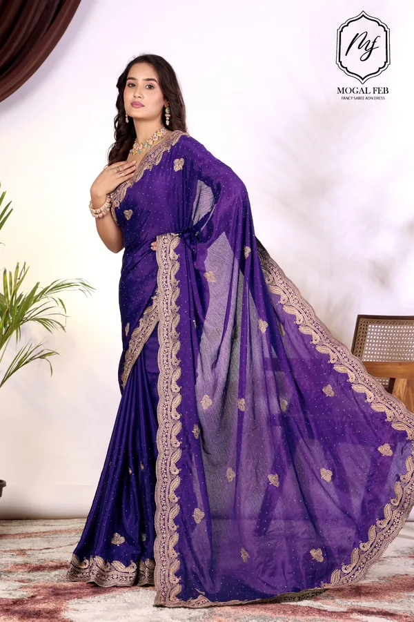 Royal_Blue_Vichitra_Silk_Saree_with_Antique_Gold_Zari