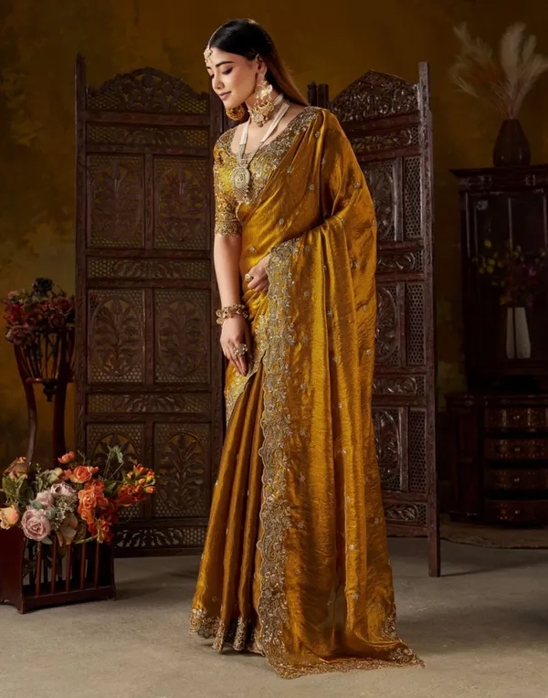 Royal_GOLD_Embroidered_Silk_Saree_with_Designer_Blouse_&_Zari_Border