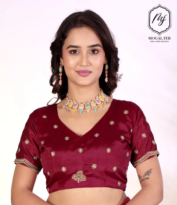 Royal_Maroon_Embroidered_Saree_with_Shimmer_Highlights