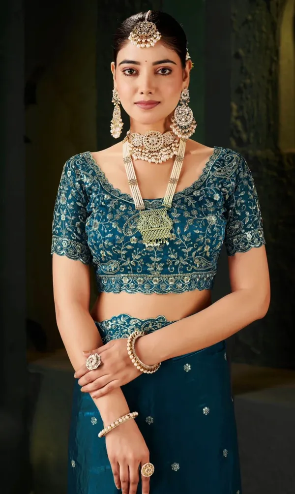 Royal_Petrol_Embroidered_Silk_Saree_with_Designer_Blouse_&_Zari_Border