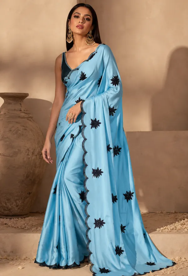 TRENDING_ELEGANCE_BLUE_COLOUR_SAREE