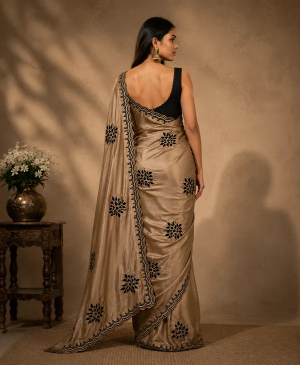 TRENDING_ELEGANCE_CHIKU_COLOUR_SAREE