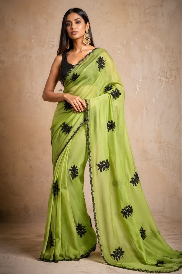 TRENDING_ELEGANCE_GREEN_COLOUR_SAREE