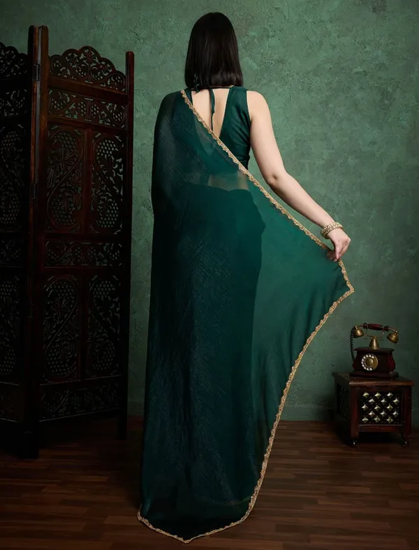Green_Chiffon_silk_Stylish_Saree_For_Women