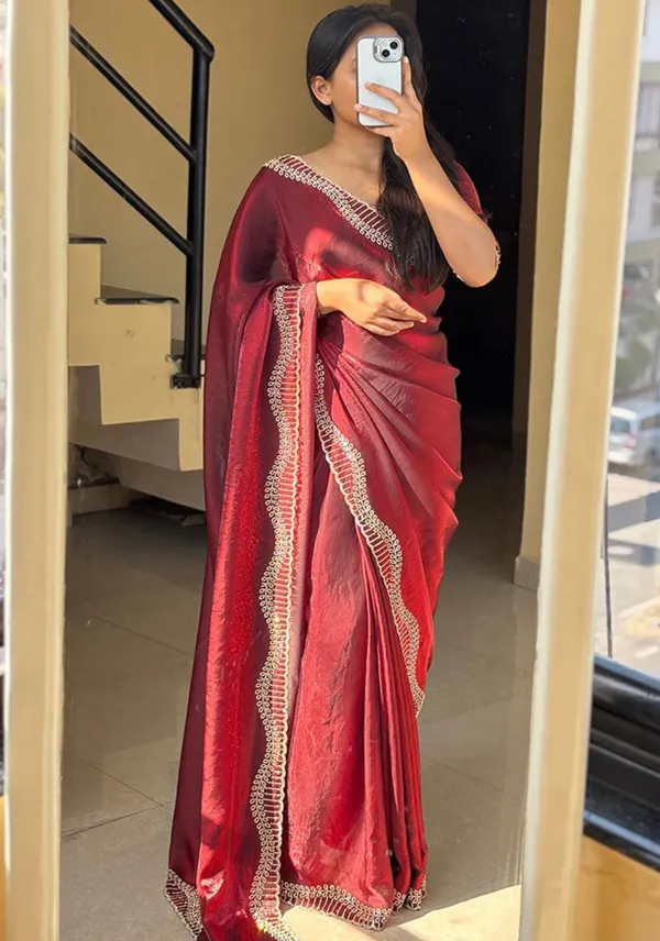 Elegant_Wine_Maroon_Party_Wear_Saree_