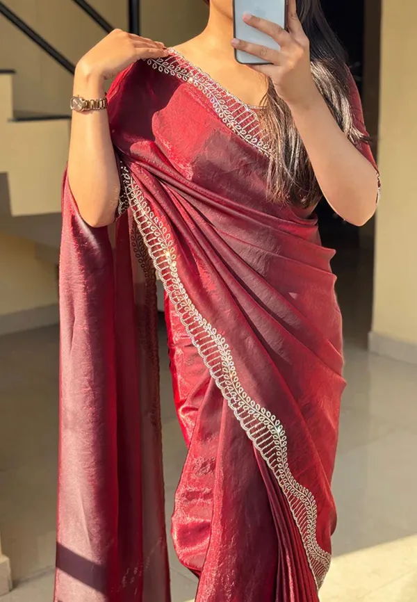 Elegant_Wine_Maroon_Party_Wear_Saree_