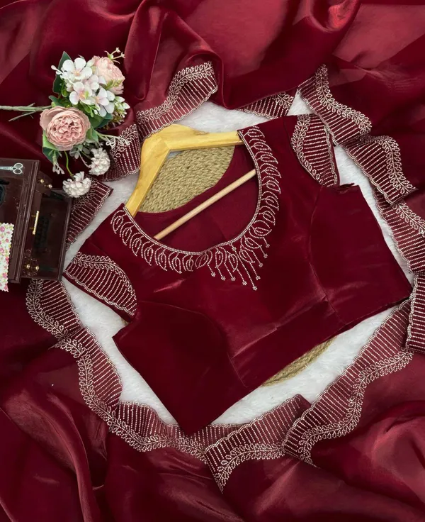Elegant_Wine_Maroon_Party_Wear_Saree_