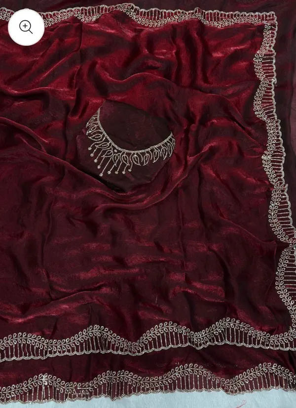 Elegant_Wine_Maroon_Party_Wear_Saree_
