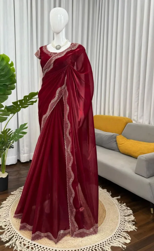 Elegant_Wine_Maroon_Party_Wear_Saree_
