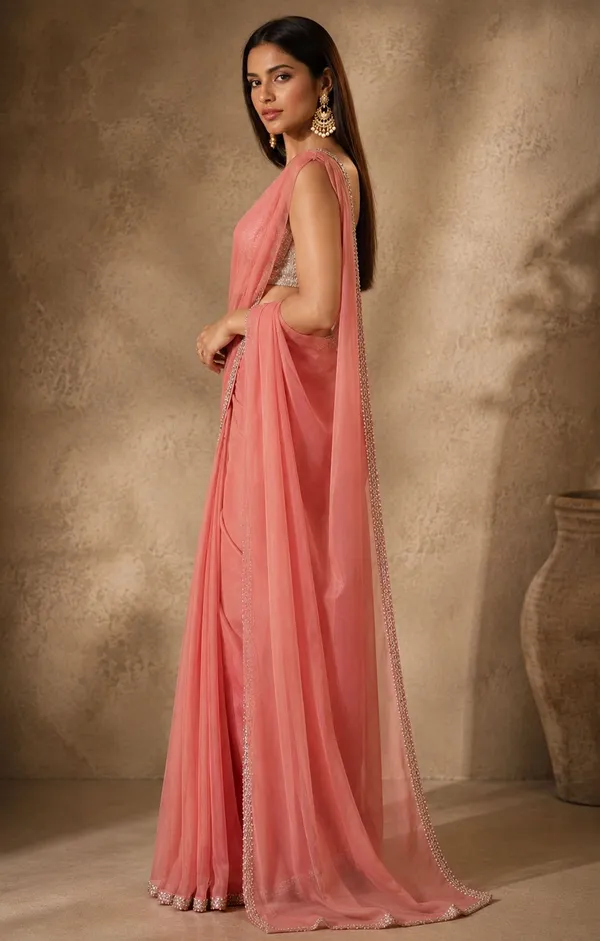 Pink_Organza_Stylish_Saree_For_Women