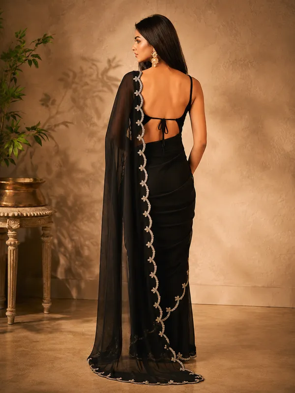 Black_Organza_Stylish_Saree_For_Women