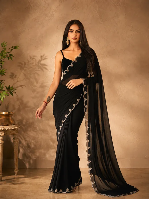 Black_Organza_Stylish_Saree_For_Women