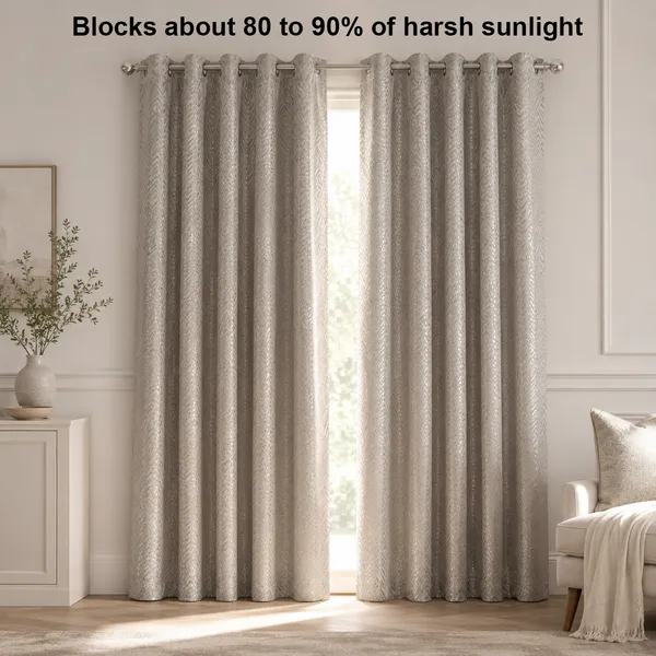 Murique_Textured_Grid_Grey_85-90%_Room_Darkening_Blackout_Window_&_Door_Curtains_with_Tiebacks_for_Living_Room_&_Bedroom_-_7_Feet_(Pack_of_2)