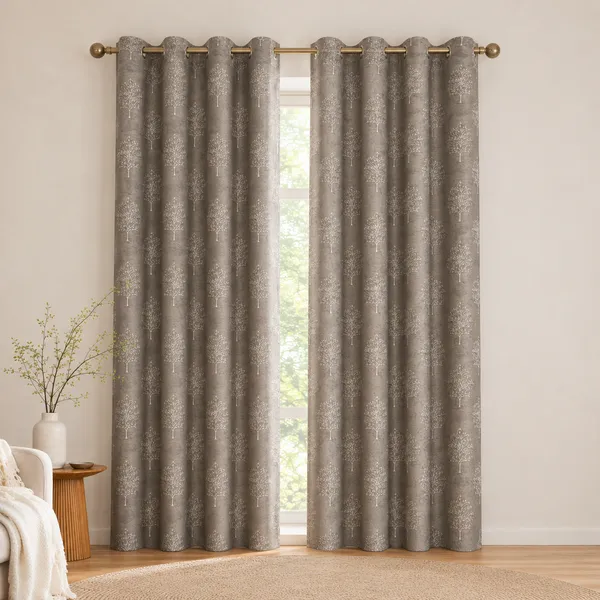 Murique_Floral_Motif_Charcoal_Grey_85-90%_Room_Darkening_Blackout_Window_&_Door_Curtains_with_Tiebacks_for_Living_Room_&_Bedroom_-_7_Feet_(Pack_of_2)