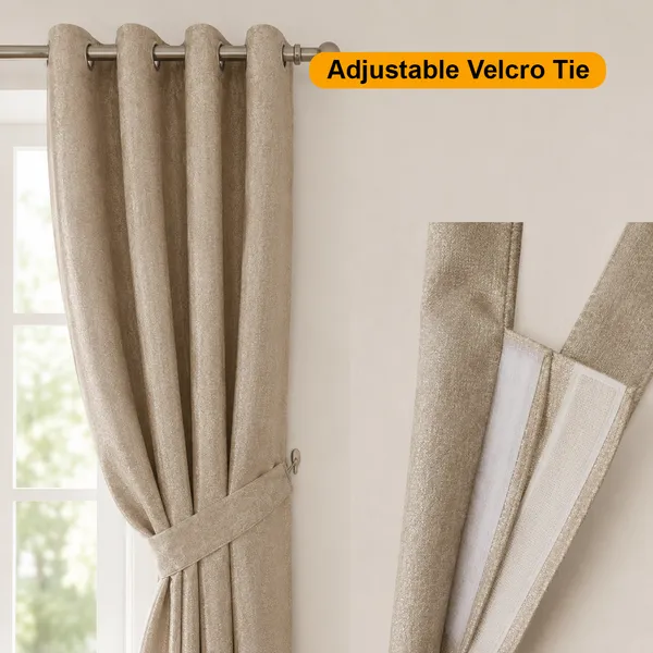 Murique_Warm_Beige_Textured_85-90%_Room_Darkening_Blackout_Window_&_Door_Curtains_with_Tiebacks_for_Living_Room_&_Bedroom_-_7_Feet_(Pack_of_2)