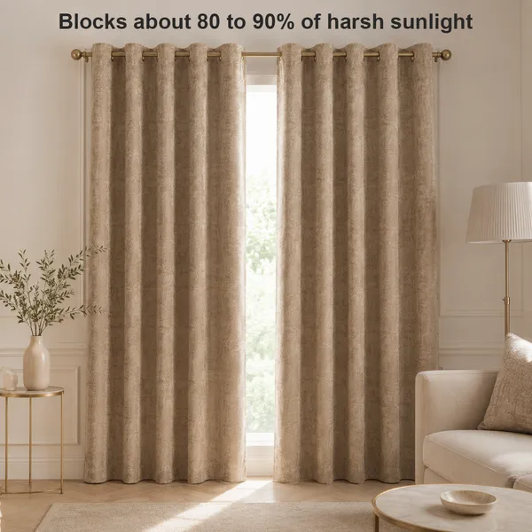 Murique_Sand_Beige_Textured_85-90%_Room_Darkening_Blackout_Window_&_Door_Curtains_with_Tiebacks_for_Living_Room_&_Bedroom_-_7_Feet_(Pack_of_2)