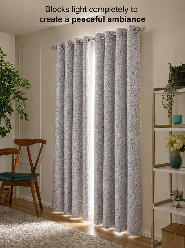 Murique_Damask_Pattern_Grey_100%_Blackout_Window_&_Door_Curtains_with_Tiebacks_for_Living_Room_&_Bedroom_-_7_Feet_(Pack_of_2)