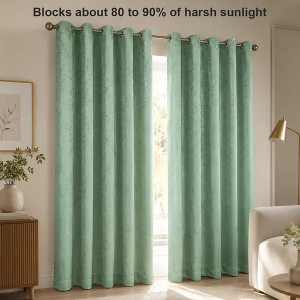 Murique_Mint_Green_Textured_85-90%_Room_Darkening_Blackout_Window_&_Door_Curtains_with_Tiebacks_for_Living_Room_&_Bedroom_-_7_Feet_(Pack_of_2)
