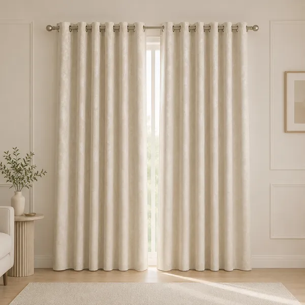 Murique_Floral_Blossom_Cream_85-90%_Room_Darkening_Blackout_Window_&_Door_Curtains_with_Tiebacks_for_Living_Room_&_Bedroom_-_7_Feet_(Pack_of_2)