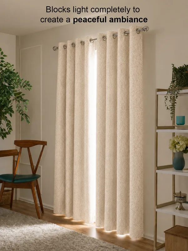 Murique_Neutral_Cream_Textured_100%_Blackout_Window_&_Door_Curtains_with_Tiebacks_for_Living_Room_&_Bedroom_-_7_Feet_(Pack_of_2)