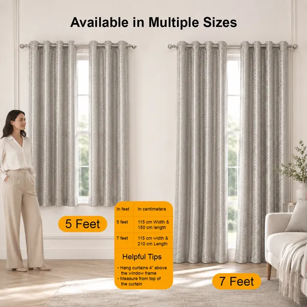 Murique_Textured_Grid_Grey_85-90%_Room_Darkening_Blackout_Window_&_Door_Curtains_with_Tiebacks_for_Living_Room_&_Bedroom_-_7_Feet_(Pack_of_2)