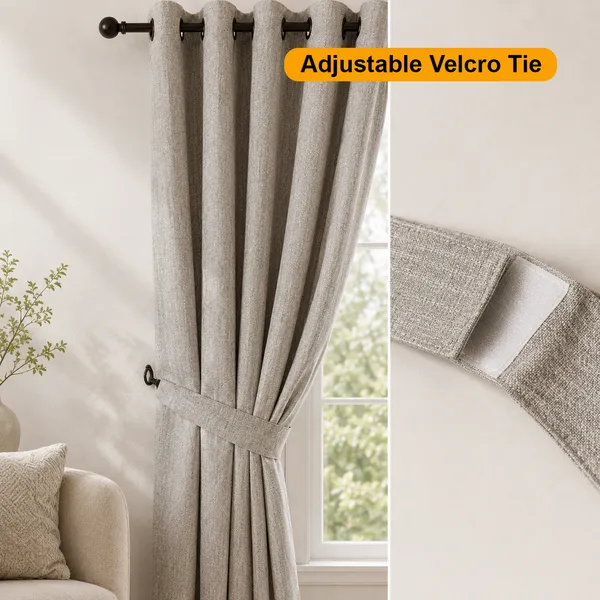 Murique_Eyelet_Classic_Beige_85-90%_Room_Darkening_Blackout_Window_&_Door_Curtains_with_Tiebacks_for_Living_Room_&_Bedroom_-_7_Feet_(Pack_of_2)