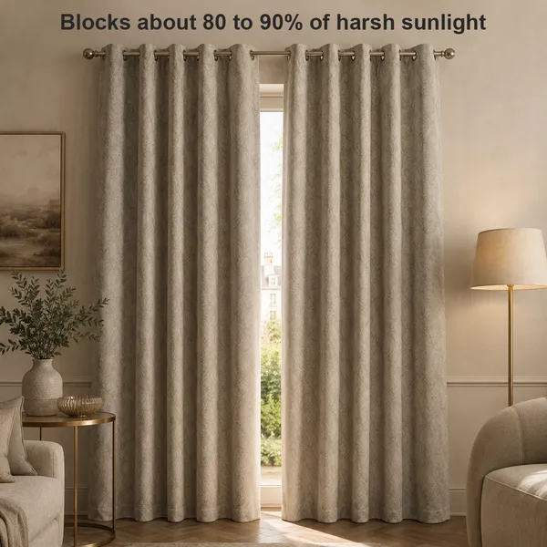 Murique_Embossed_Floral_Beige_85-90%_Room_Darkening_Blackout_Window_&_Door_Curtains_with_Tiebacks_for_Living_Room_&_Bedroom_-_7_Feet_(Pack_of_2)