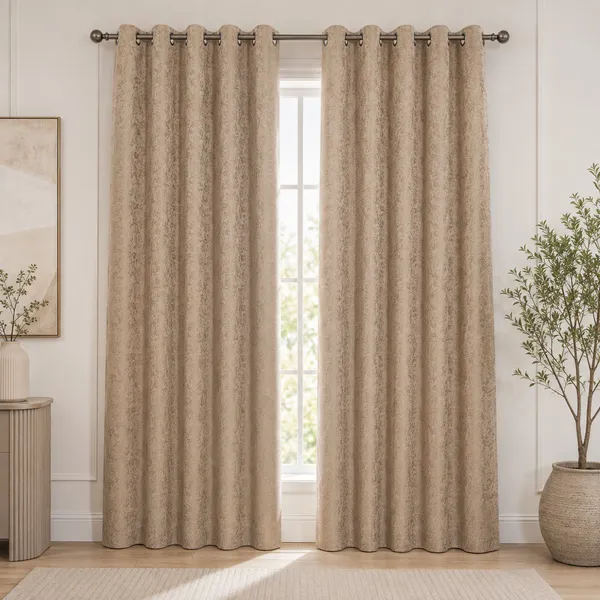 Murique_Sand_Beige_Textured_85-90%_Room_Darkening_Blackout_Window_&_Door_Curtains_with_Tiebacks_for_Living_Room_&_Bedroom_-_7_Feet_(Pack_of_2)
