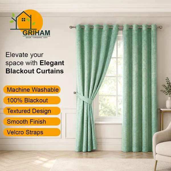 Murique_Mint_Green_Textured_85-90%_Room_Darkening_Blackout_Window_&_Door_Curtains_with_Tiebacks_for_Living_Room_&_Bedroom_-_7_Feet_(Pack_of_2)
