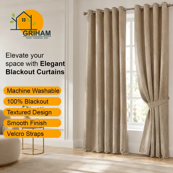 Murique_Warm_Beige_Textured_85-90%_Room_Darkening_Blackout_Window_&_Door_Curtains_with_Tiebacks_for_Living_Room_&_Bedroom_-_7_Feet_(Pack_of_2)