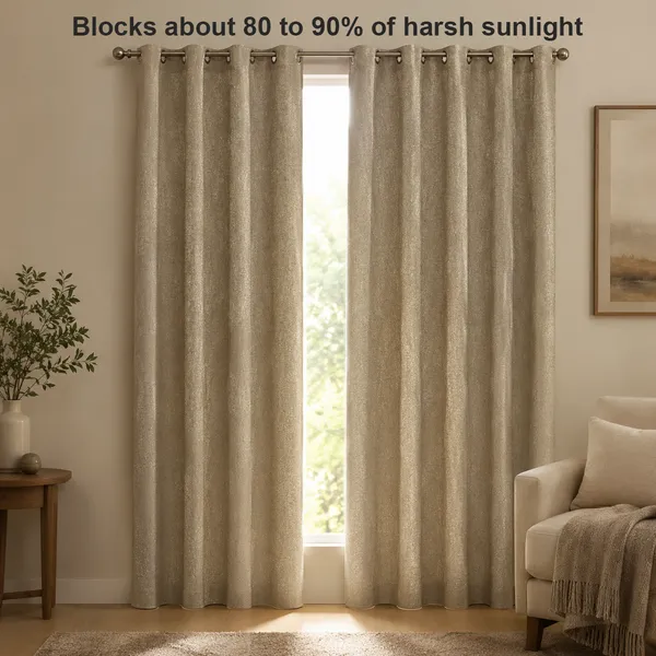 Murique_Warm_Beige_Textured_85-90%_Room_Darkening_Blackout_Window_&_Door_Curtains_with_Tiebacks_for_Living_Room_&_Bedroom_-_7_Feet_(Pack_of_2)
