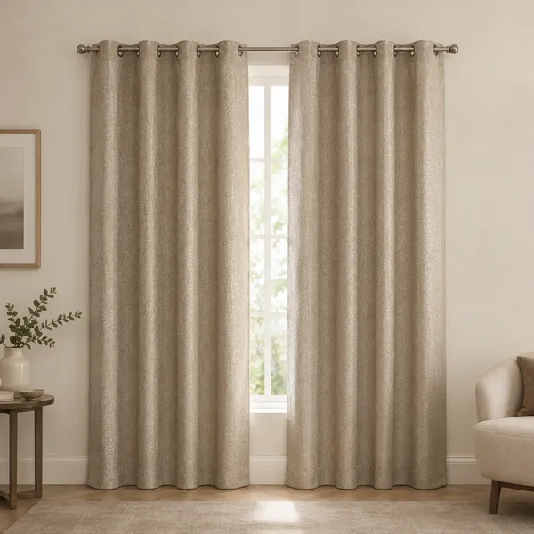 Murique_Warm_Beige_Textured_85-90%_Room_Darkening_Blackout_Window_&_Door_Curtains_with_Tiebacks_for_Living_Room_&_Bedroom_-_7_Feet_(Pack_of_2)