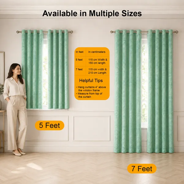 Murique_Mint_Green_Textured_85-90%_Room_Darkening_Blackout_Window_&_Door_Curtains_with_Tiebacks_for_Living_Room_&_Bedroom_-_7_Feet_(Pack_of_2)
