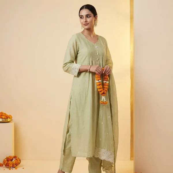 Green_Pleating_Choli_Set