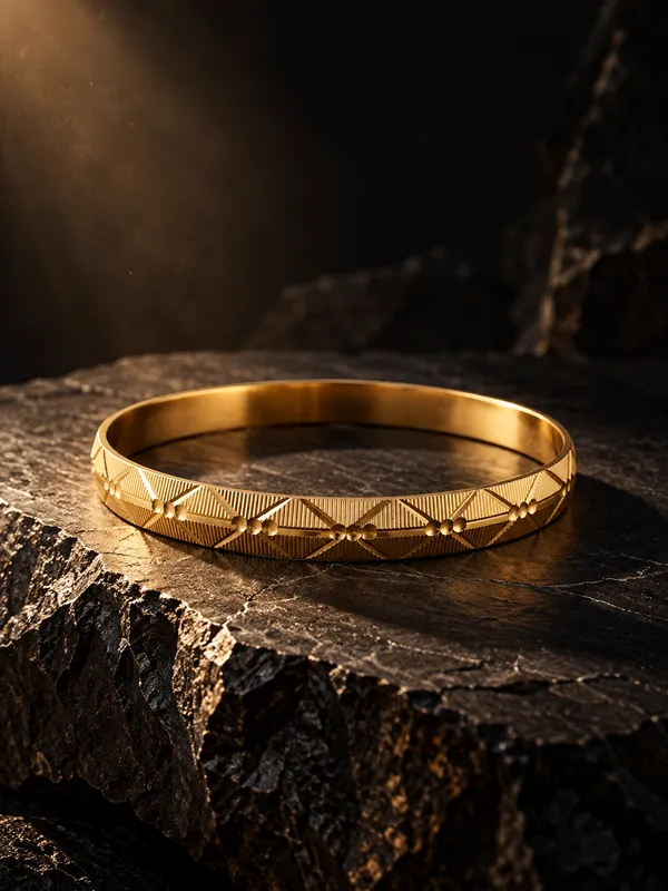 Divyoro_Cross-Hatch_Diamond_Dot_24k_Gold_Plated_Male_Kada