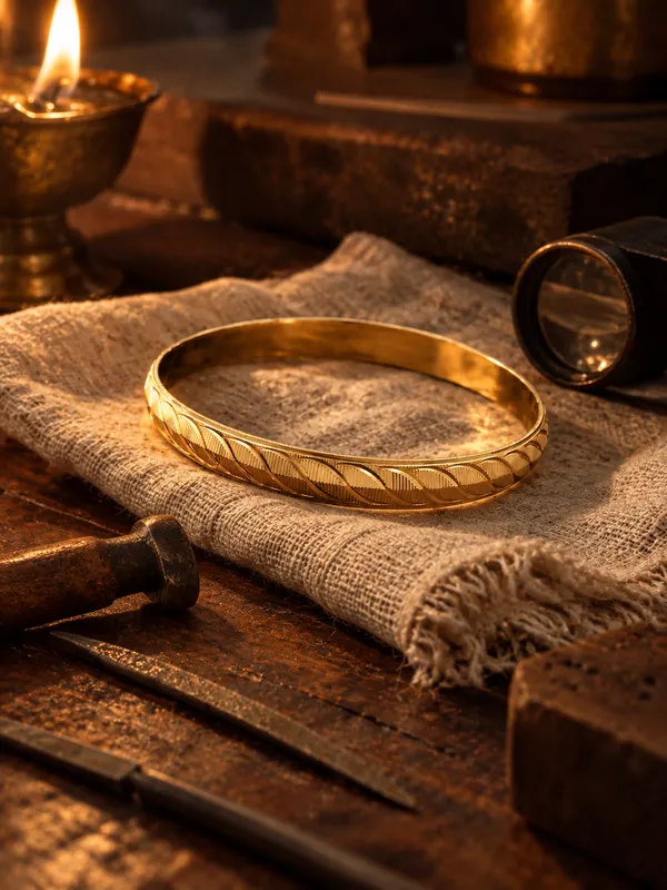 Divyoro_Herringbone_Braid_Velvet_Luxe_24K_Gold_Plated_Kada