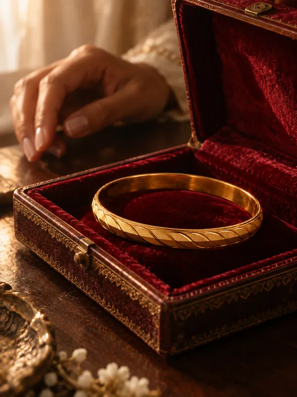 Divyoro_Herringbone_Braid_Velvet_Luxe_24K_Gold_Plated_Kada