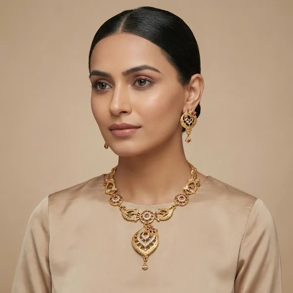American_Diamond_Necklace_&_Earrings_Set_For_Women