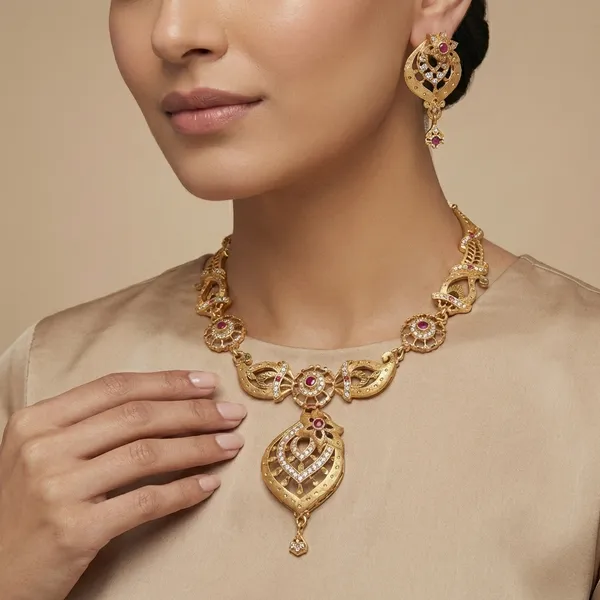 American_Diamond_Necklace_&_Earrings_Set_For_Women