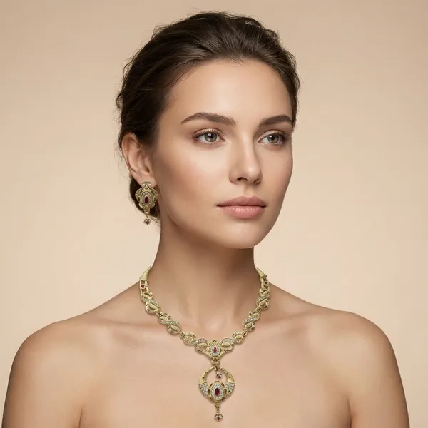 American_Diamond_Necklace_&_Earrings_Set_For_Women