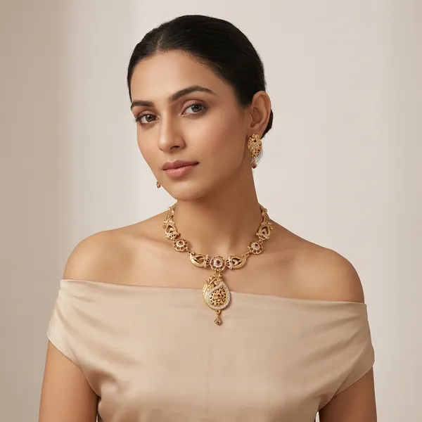 American_Diamond_Necklace_&_Earrings_Set_For_Women