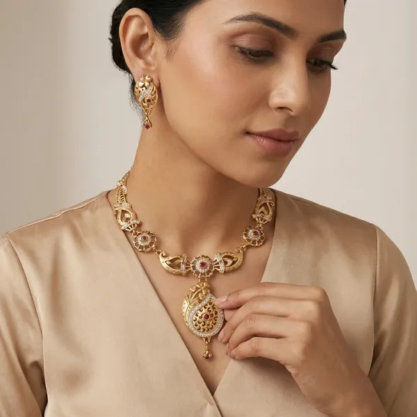 American_Diamond_Necklace_&_Earrings_Set_For_Women