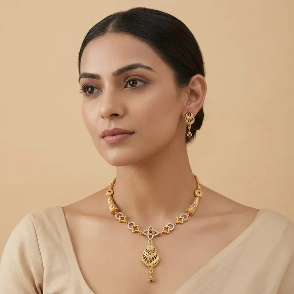 American_Diamond_Necklace_&_Earrings_Set_For_Women