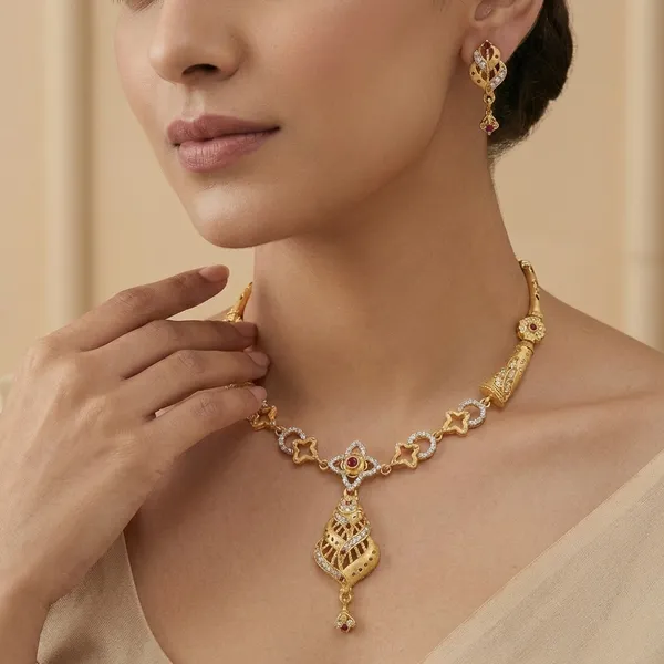 American_Diamond_Necklace_&_Earrings_Set_For_Women